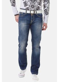 Cipo & Baxx CIPO & BAXX Herren 5-Pocket-Jeans "Jeans", blau, Basic, Gr. 29, unifarben, 100% Baumwolle, Jeans, in Slim Fit, C-0688