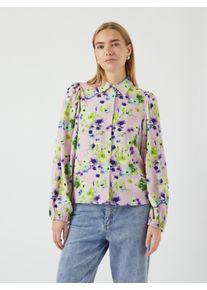 Y.A.S Damen Hemdbluse "YASASINA LS SHIRT S. NOOS"pale lila aop:wilma, modisch, Gr. 34, bedruckt, Web, Obermaterial: 100% Viskose, Blusen