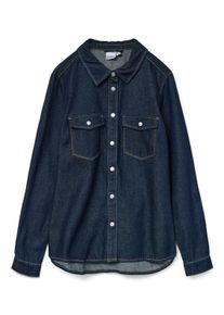 Véro Moda VERO MODA Damen Jeansbluse "VMJENNIE LS DENIM SHIRT MIX NOOS"dunkelblau denim detail:rinse, modisch, Gr. L, Denim/Jeans, Obermaterial: 90% Baumwolle,