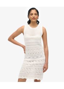 Superdry Damen H&auml;kel-minikleid White - Gr&ouml;&szlig;e: 40 21442360007778ML019