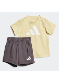 Kinder Trainingsanzug "I BL T-SET 160"powder gelb, weiß, sportlich, Gr. 68, adidas Sportswear, Obermaterial: 100% Baumwolle, Sportanzüge