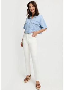 WONDERJEANS Damen Straight-Jeansauthentic weiß, casual, Gr. 46, unifarben, Denim/Jeans, Obermaterial: 87% Baumwolle, 8% Polyester, 5% Elasthan,
