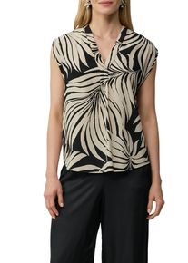 Damen Kurzarmblusetaupe, schwarz, casual, Gr. 44, s.Oliver BLACK LABEL, bedruckt, Obermaterial: 100% Viskose, Blusen, mit All-Over Print