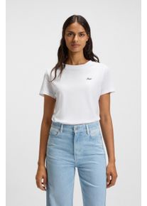 BOSS Orange Damen T-Shirt "Esogo HW Premium Damenmode"weiß 100, casual, Gr. L, unifarben, Single Jersey, Obermaterial: 100% Baumwolle, Shirts, mit
