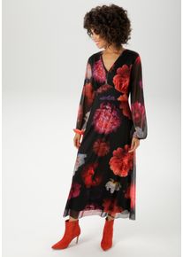 Aniston CASUAL Damen Maxikleidschwarz, rot, orange, bordeaux, apricot, lila, fuchsia, pink, wollweiß, gelb, hellgrün, hellblau, klahi, braun,