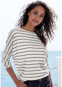Vivance 3/4-Arm-Shirt 'mit modischer Streifenstruktur' mehrfarbig Gr. 32/34 für Damen. Mit Rundhals. Loose Fit