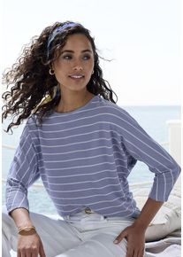 Vivance 3/4-Arm-Shirt 'mit modischer Streifenstruktur' mehrfarbig Gr. 32/34 für Damen. Mit Rundhals. Loose Fit