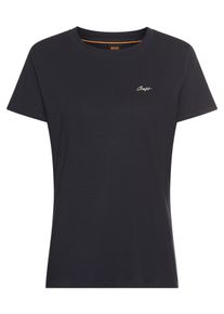 BOSS Orange Damen T-Shirt "Esogo HW Premium Damenmode"dunkelblau 408, casual, Gr. M, unifarben, Single Jersey, Obermaterial: 100% Baumwolle, Shirts,