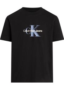 Herren T-Shirt "PLUS MONOLOGO SHIFT TEE", schwarz, casual, Gr. XXL, Calvin Klein Jeans Plus, unifarben, Single Jersey, Obermaterial: 100% Baumwolle,