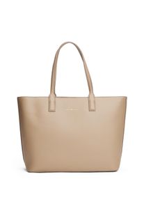 Tommy Hilfiger Damen Tragetasche "TH LOGOTAPE TOTE", beige, Lederimitat, unifarben, Taschen, Damen Henkeltasche, Schultertasche mit doppeltem