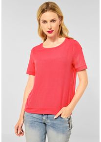 Street One Damen T-Shirt, orange, casual, Gr. 36, unifarben, Stoff, Vorderseite: 100% Viskose, Rückseite: 95% Viskose, 5% Elasthan, Shirts, mit