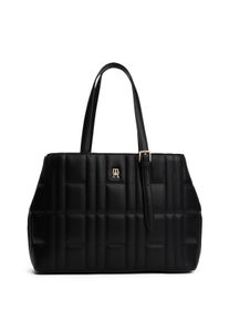 Tommy Hilfiger Damen Tragetasche "TH FEMININE TOTE", schwarz, Lederimitat, unifarben, Taschen, Damen Umhängetasche, Schultertasche, mit