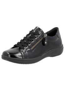 Remonte Damen Keilsneaker, Gr. 39, schwarz, Lacklederimitat, glänzend, sportlich, Schuhe, Freizeitschuh, Halbschuh, Komfortschuh mit herausnehmbarer