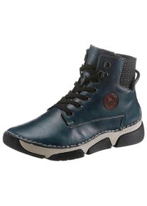 Rieker Damen Winterboots, Gr. 38, blau, Lederimitat, Elastischer Einsatz, sportlich, Schuhe, mit Stretch am Schaft