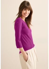 Cecil Damen 3/4-Arm-Shirtanemone pink, casual, Gr. XXL, unifarben, Web, 100% Baumwolle, Shirts, aus reiner Baumwolle