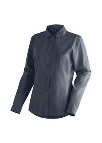 Maier Sports Damen Funktionsbluse "Magos L/S W", grau, Gr. 40, 94% Polyester (recycelt); 6% Elasthan, Blusen, Damen Hemdbluse, atmungsaktives