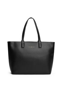 Tommy Hilfiger Damen Tragetasche "TH LOGOTAPE TOTE", schwarz, Lederimitat, unifarben, Taschen, Damen Henkeltasche, Schultertasche mit doppeltem