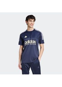 Herren T-Shirt "M TIRO TEE Q1", blau, sportlich, Gr. S, adidas Sportswear, Obermaterial: 100% Polyester, Shirts