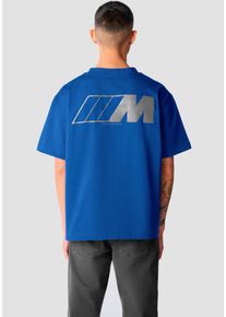 BMW Herren T-Shirt, Gr. XS, blau, Obermaterial: 100% Baumwolle, unifarben mit Farbeinsatz, casual, Shirts, mit Logostickerei auf Brusthöhe