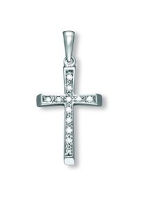 ONE ELEMENT Damen Ketten-Anhänger "Zirkonia Kreuz Anhänger aus 333 Weißgold", Damen, Weißgold 333-Gold, silber, Weißgold 333, Gold, Schmuckanhänger,