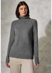 Cecil Damen Strickpullover, grau, casual, Gr. XL, unifarben, Web, 37% Baumwolle, 34% Polyacryl, 26% Polyester, 3% Elasthan, Pullover, im Melange Look
