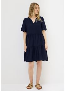 Cecil Damen Sommerkleidurban navy blau, casual, Gr. XXL, unifarben, Stoff, 95% Viskose, 5% Nylon, Kleider, in Unifarbe