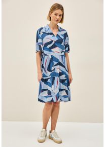 Cecil Damen Sommerkleidurban navy blau, casual, Gr. L, bedruckt, Stoff, 100% Viskose, Kleider, mit allover Print