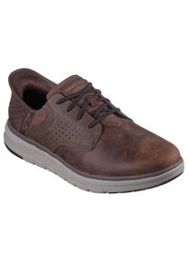 Skechers Herren Slip-On Sneaker "ORELL-YATES", Gr. 43, braun, Leder, Lederimitat, casual, Schuhe, Slipper, Sneaker, Freizeitschuh mit Slip-Ins