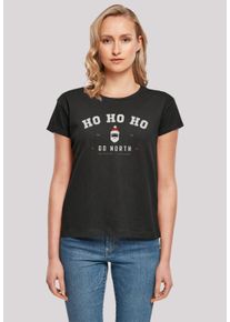 F4NT4STIC Damen T-Shirt "Ho Ho Ho Santa Claus Weihnachten", schwarz, casual, Gr. XXL, Obermaterial: 100% Baumwolle, Shirts, Weihnachten, Geschenk,