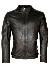JCC Herren Lederjacke "16-13-2", schwarz, Gr. XL, Obermaterial: 100% Leder Lamm; Futter: 100% Baumwolle; Ärmelfutter: 100% Polyester, Jacken