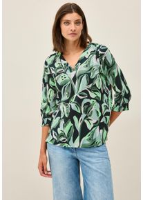 Cecil Damen Shirtbluseink grün, casual, Gr. S, gemustert, Web, 100% Baumwolle, Blusen, aus reiner Baumwolle