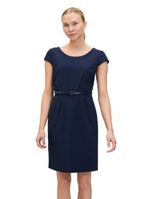 BETTY & CO BETTY & CO Damen Etuikleid "Betty & Co Etuikleid mit Gürtel", blau, feminin, Gr. 46, Obermaterial: 59% Polyester, 37% Viskose, 4% Elasthan. Futter: