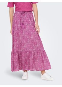Only Damen Sommerrock "ONLMILEY ANKLE SKIRT PTM", lila, modisch, Gr. M, gemustert, Web, Obermaterial: 100% Baumwolle, Röcke