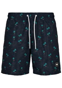 Urban Classics Herren Badeshorts "Urban Classics Herren Pattern Swim Shorts", blau, Gr. 5XL, 100% Polyester, Badehosen