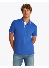Tommy Jeans Herren Poloshirt "TJM REG TIPPED POLO"tempo blau, casual, Gr. XXL, Jersey, Obermaterial: 100% Baumwolle, Shirts, mit Streifendetails