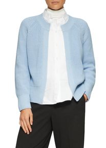 s.Oliver Damen Strickjacke, blau, casual, Gr. 44, unifarben, Strick, Obermaterial: 60% Baumwolle, 40% Polyacryl, Strickjacken, mit Raglanärmeln