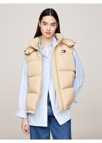 Tommy Jeans Damen Steppweste "TJW ALASKA PUFFER VEST", gold, casual, Gr. XL, unifarben, Web, Obermaterial: 100% Polyester. Futter: 100% Polyester,