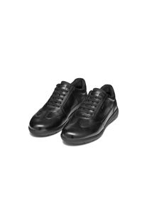 Geox Herren Schnürschuh "U LEITAN", Gr. 42, schwarz, Glattleder, casual, Schuhe, Sneaker, Freizeitschuh mit Geox Spezial Membrane
