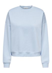 Only Damen Sweatshirt "ONLSWEAT L/S CREW OVERSIZE SWT", blau, modisch, Gr. S, unifarben, Sweatware, Obermaterial: 60% Baumwolle, 40% Polyester,