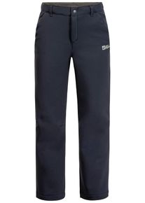 Jack Wolfskin Kinder Softshellhose "FOURWINDS PANTS K", blau, Gr. 116, OBERSTOFF OBERSTOFF 94% POLYESTER, 6% ELASTHAN ABSEITE 100% POLYESTER FUTTER