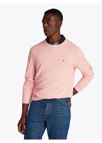Tommy Hilfiger Herren Rundhalspullover "ESSENTIAL STRUCTURE CREW NECK", rosa, casual, Gr. XXL, Strick, Obermaterial: 100% Baumwolle, Pullover, mit