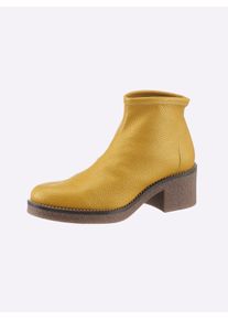 Heine Damen Stiefelette, Gr. 40, gelb, Textil, modisch, Schuhe
