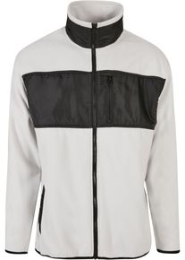 Urban Classics Herren Fleecejacke "Urban Classics Herren Patched Micro Fleece Jacket", grau, casual, Gr. M, unifarben, 100% Polyester, Jacken