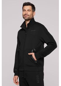 CAMP DAVID Herren Sweatjacke, schwarz, casual, Gr. XXXL, bedruckt, Material: 74% Baumwolle, 23% Polyester, 3% Elasthan, Sweatjacken, mit Stehkragen