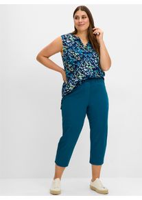 sheego Große Größen 7/8-Hose in schmaler Form, aus Twill, dunkelpetrol, Größe 46 - Damen