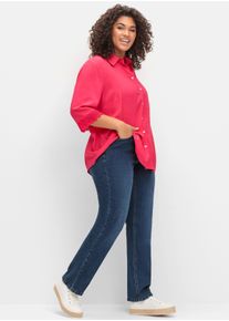 sheego Große Größen Gerade Jeans mit TruTemp365 Fasern, dark blue denim, Größe 46 - Damen