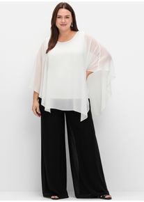 sheego Große Größen Palazzohose aus Chiffon, im Lagenlook, schwarz, Größe 46 - Damen