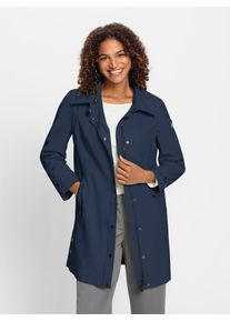 Casual Looks Damen Langjacke, blau, Gr. 20, unifarben, 64% Baumwolle, 36% Polyamid, Jacken
