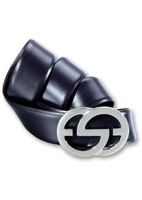Silbergift Damen Koppelgürtel, blau, feminin,elegant,klassisch, Gr. 100, unifarben, Rindsleder, Gürtel, mit silberfarbener Schließe