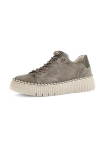 Gabor Damen Slip-On Sneaker, Gr. 42, grau, Veloursleder, sportlich, Schuhe, Freizeitschuh, Halbschuh, Slipper mit funkelnden Schmuckelement